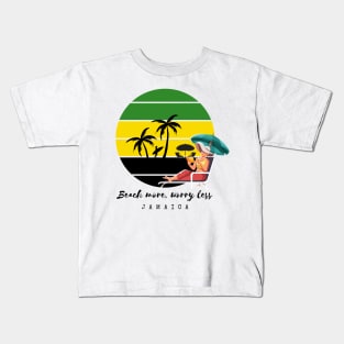 Beach More Worry Less Jamaican Kids T-Shirt